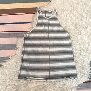 Lulu Lemon gray striped workout tank cotton